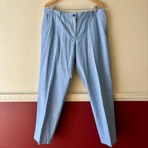 Talbots 100% cotton relaxed chino straight leg pants in Newport chambray blue‎
